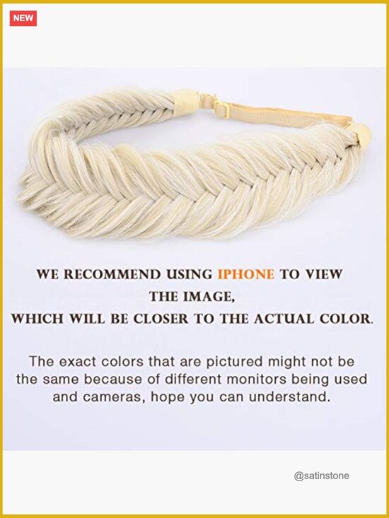 Wide Fishtail 2 Strands Synthetic Hair Braided Headband Chunky Plaited Braids